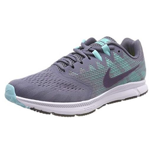 Nike damen zoom span 2, scarpe running donna, grigio (light carbon/dark raisin-aurora), 37.5 eu