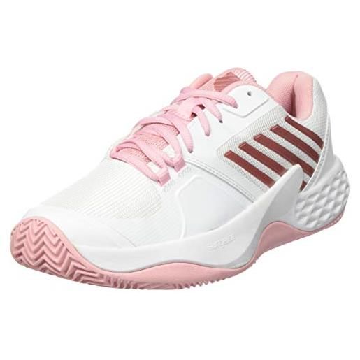 DUNLOP k-swiss performance aero court hb, scarpe da tennis donna, bianco (white/coral blush/metallic rose 136m), eu