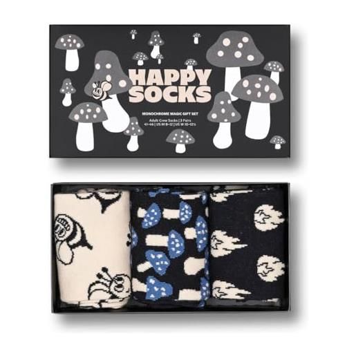 Happy Socks set regalo magico monocromatico unisex confezione da 3, multicolor, 36-40 eu