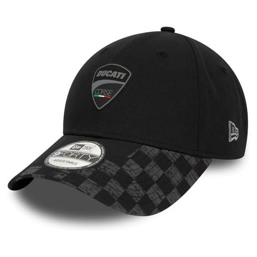 New Era - cappellino ducati check visor 9forty strapback, nero, taglia unica