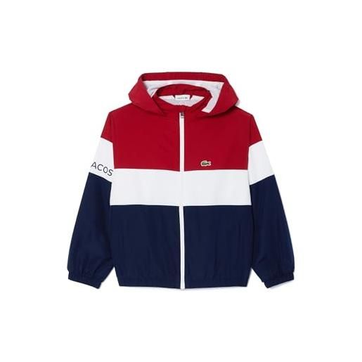 Lacoste-children jacket-bj5285-00, bordeaux/bianco/blu navy, 6 ans