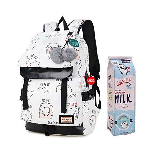Asge borsa per la scuola di moda femminile kawaii stampa zaino per zaino casual backpack waterpack teen dail dail