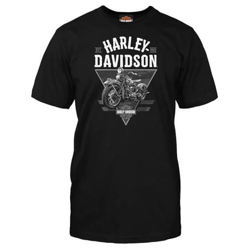 Harley-Davidson militare - t-shirt grafica nera da uomo - usag stuttgart | the classics, nero, xl