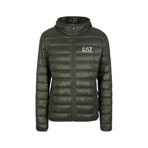 EA7 emporio armani giubbotto uomo piumino packable core identity con cappuccio modello 8npb02 pn29z colore verde bosco misura s