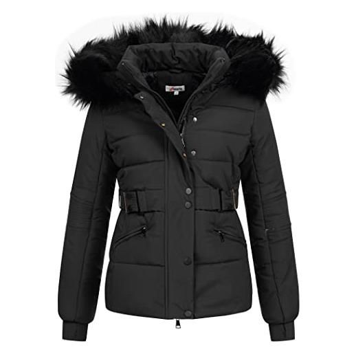 Elara giacca trapuntata donna parka corto cappotto chunkyrayan nero mp19903 black/black-38 (m)