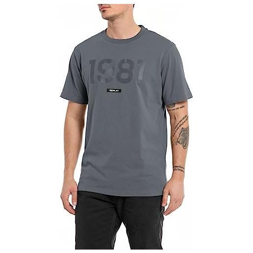 REPLAY m6682, t-shirt uomo, grigio (titanium 291), xs