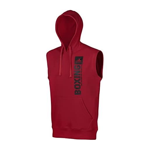 adidas community vertical hoody sleeveless boxing felpa con cappuccio senza maniche, grigio/nero, l uomo