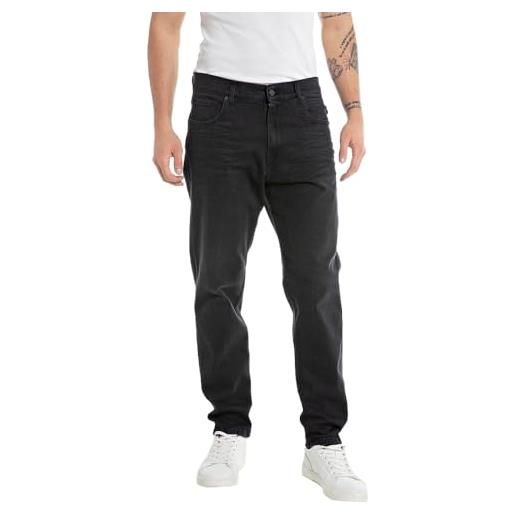 Replay jeans da uomo realizzati in denim comfort, nero (black 098), 27w / 30l