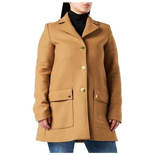 Love Moschino lined coat cappotto, rust brown, 46 da donna