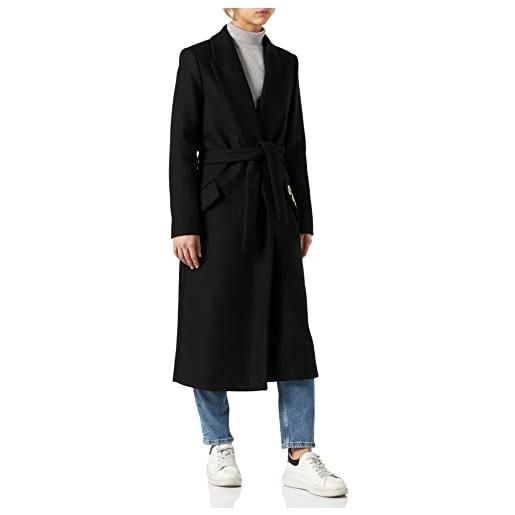 Love Moschino long lined robe-coat cappotto, black, 46 da donna