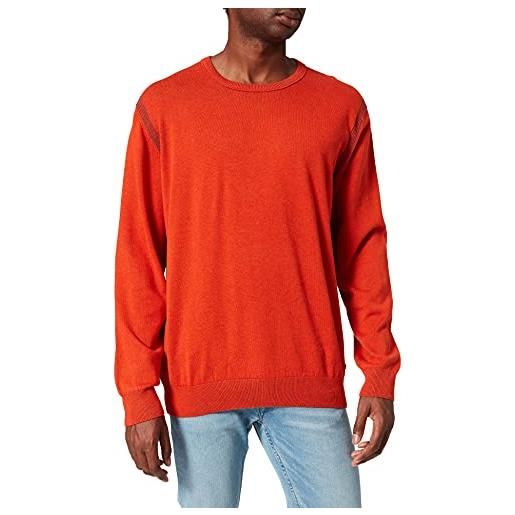 Pierre Cardin knit pullover crewneck plated maglione, colore: arancione, xl uomo