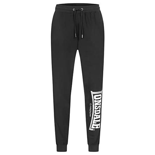 Lonsdale wooperton pantaloni da jogging, nero/bianco/grigio, xxl uomo
