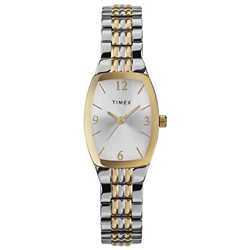 Timex abito donna tonneau 21mm orologio, bicolore. 