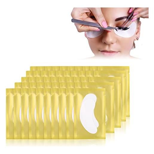 Filfeel patch per gel per gli occhi, estensione per maschera per occhi al collagene ciglia strumento per trucco per salone e ciglia individuali(gold 50 bags)