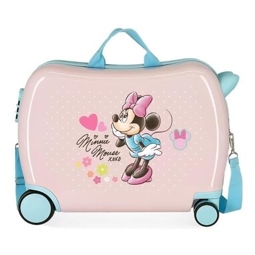Disney joumma Disney minnie imagine valigia per bambini rosa 50x38x20 cm rigida abs chiusura a combinazione laterale 38l 1,8 kg 2 ruote bagaglio mano, rosa, valigia per bambini