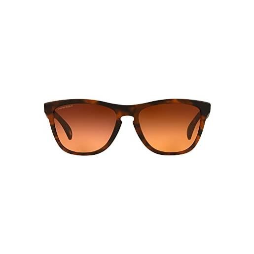 Oakley men's oo9245 frogskins low bridge fit rectangular sunglasses, matte brown tortoise/prizm brown gradient, 54 mm