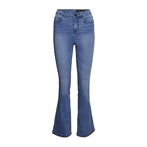 Noisy May nmsallie hw flare jeans vi162lb noos, azzurro (denim azzurro), 29w x 30l donna
