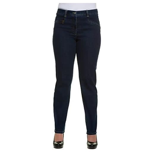 Ulla popken stretchjeans mony l pantaloni, blu (dark denim 93), 51w / 34l donna