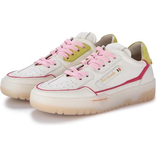 BARRACUDA | sneakers earving bianco rosa verde