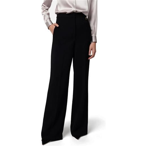 ELISABETTA FRANCHI pantalone dritto in crepe leggero con charms - pa02141e2 - nero