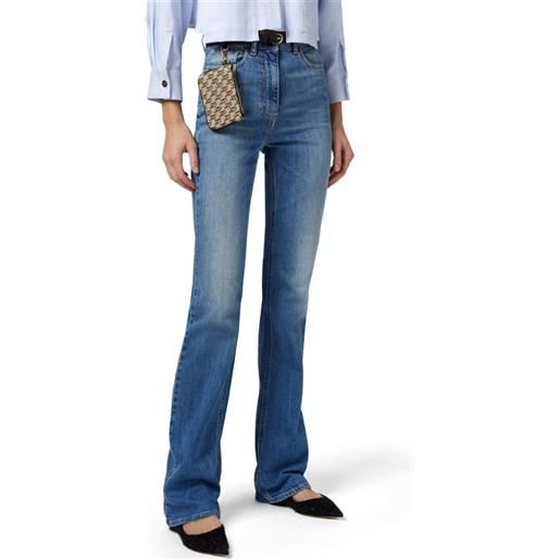 ELISABETTA FRANCHI jeans a zampetta con ricamo - pj55i42e2 - denim