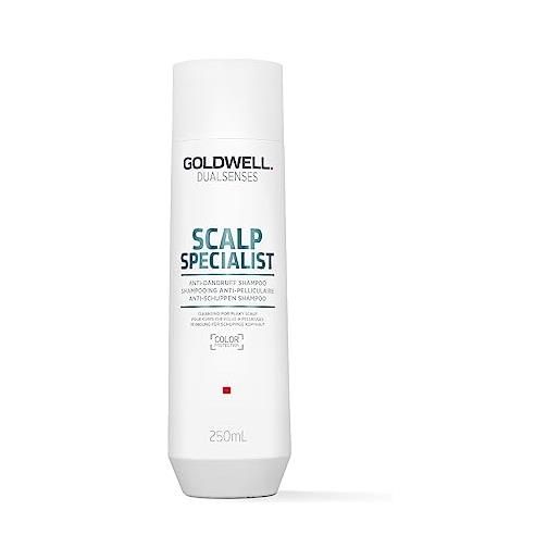 Goldwell dualsenses scalp specialist, shampoo antiforfora per cuoio capelluto sensibile o capelli che tendono a diradarsi, 250ml