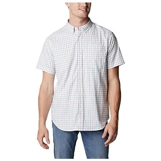 Columbia rapid rivers ii short sleeve shirt maglietta da escursionismo, griglia bianca, l uomo