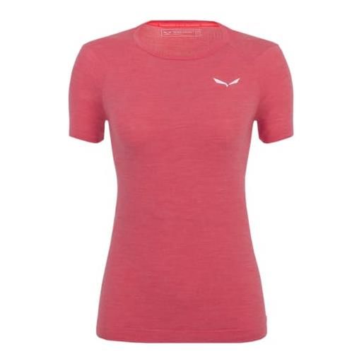 Salewa zebru fresh amr w t-shirt. Maglietta, rosso (calypso coral), 36 donna