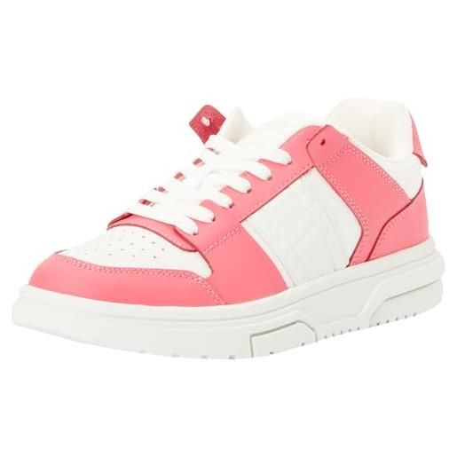 Tommy Jeans tjw skate sneaker mat mix en0en02501, suola cupsole donna, rosa (pink alert), 37 eu