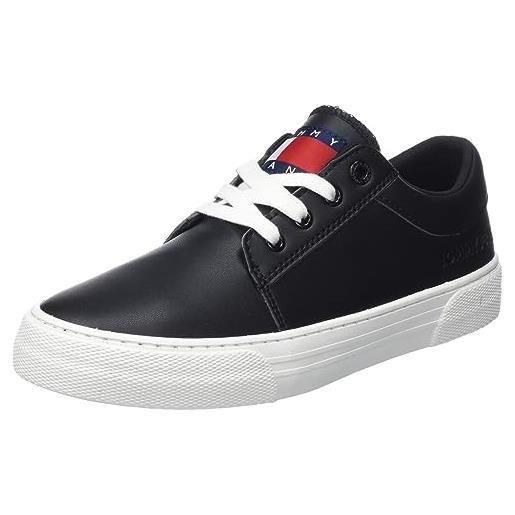 Tommy Jeans sneakers vulcanizzate donna lace up scarpe, nero (black), 38 eu