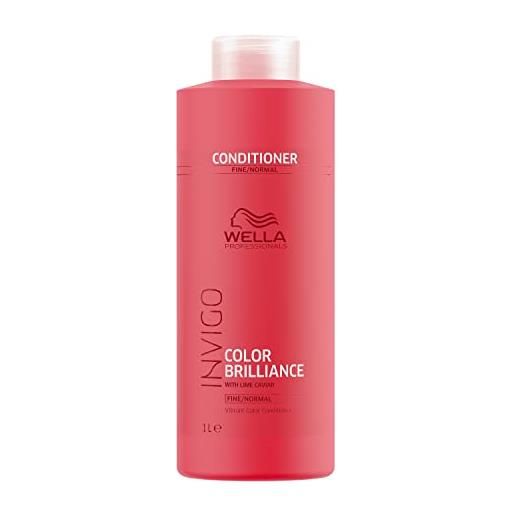 Wella Professionals invigo color brilliance conditioner per capelli colorati normali o fini, 1000 ml