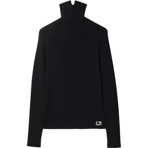 Burberry maglione con effetto jacquard - nero