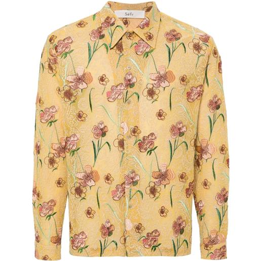 Séfr camicia ripley con ricamo - giallo