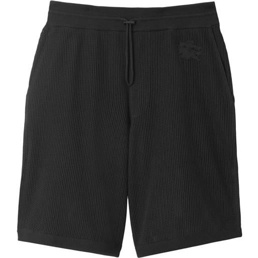 Burberry shorts con applicazione ekd - nero