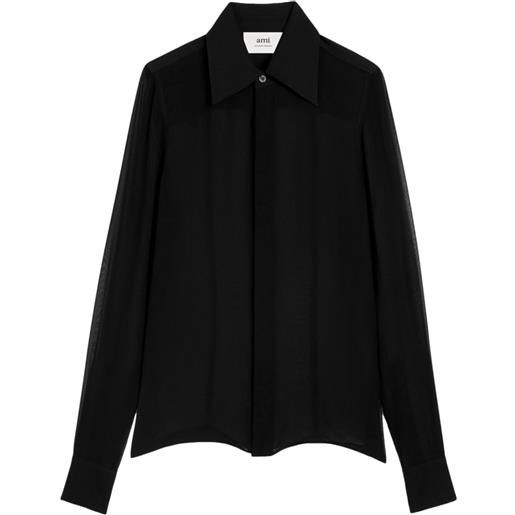 AMI Paris camicia semi trasparente - nero