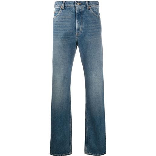 Gucci jeans taglio straight con effetto schiarito - blu