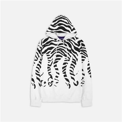 Octopus zebra hoodie white unisex