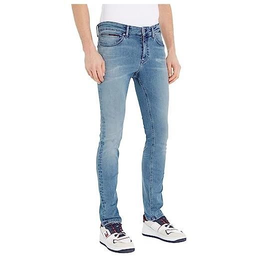 Tommy Jeans jeans uomo scanton slim elasticizzati, blu (denim light), 36w / 32l