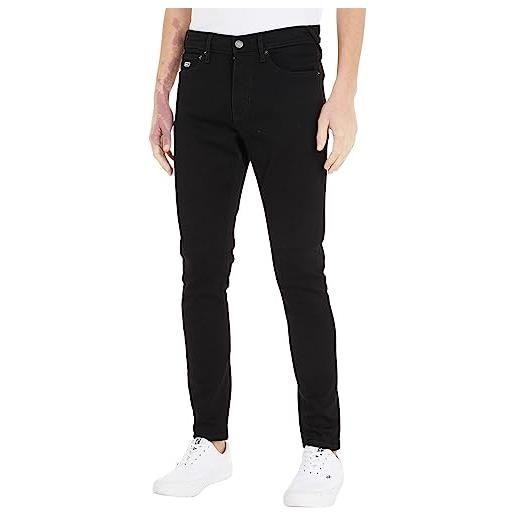 Tommy Jeans jeans uomo scanton elasticizzati, blu (denim black), 34w / 32l