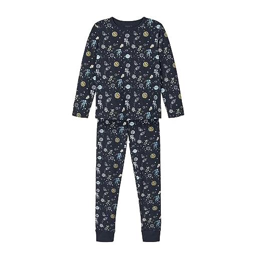 NAME IT nkmnightset dark sapphire space noos set di pigiama, 158-164 (pacco da 2) bambino