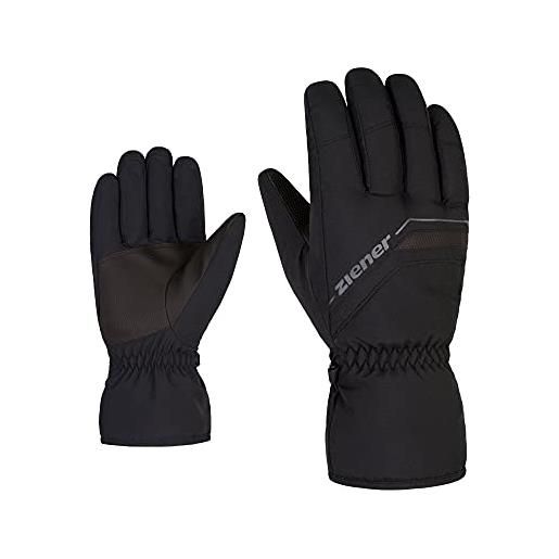 Ziener grumas - guanti da sci da uomo, con imbottitura calda, 6,5, colore: nero