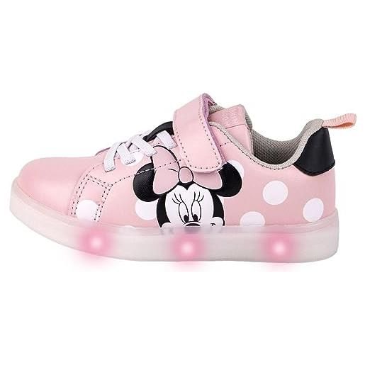 Disney minnie mouse, scarpe da ginnastica unisex-bambini, rosa, 29 eu