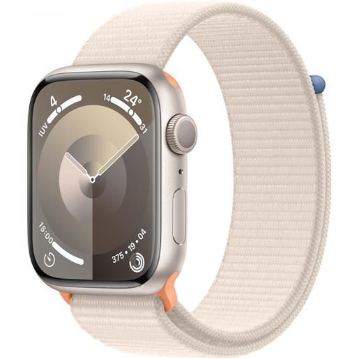 Apple watch series 9 gps - smartwatch con cassa 45mm in alluminio galassia con cinturino sport loop galassia - mr983ql/a