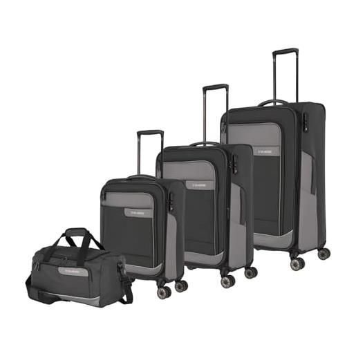 travelite viia 4w l/m/s - borsa da viaggio, bagagli- set di bagagli, trolley set (l/m/s) + borsa da viaggio, grigio ardesia
