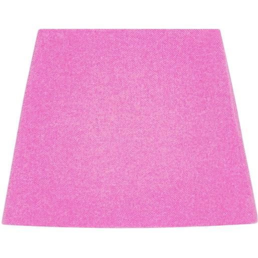 GANNI minigonna in misto lana riciclato - rosa
