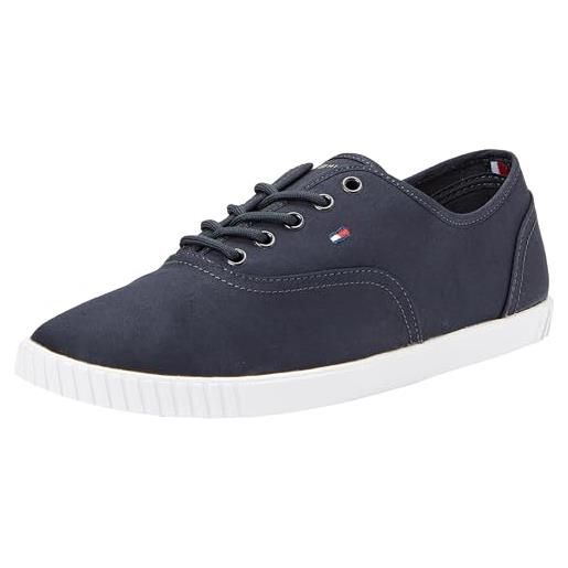 Tommy Hilfiger sneakers donna canvas lace up scarpe, nero (black), 39