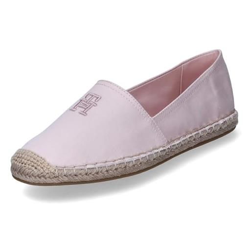 Tommy Hilfiger embroidered flat espadrille fw0fw07721, espadrillas donna, rosa (whimsy pink), 40 eu