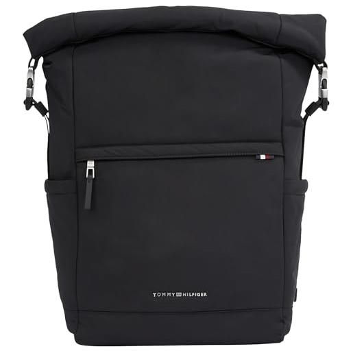 Tommy Hilfiger th signature rolltop backpack am0am12221, zaini uomo, blu (space blue), os