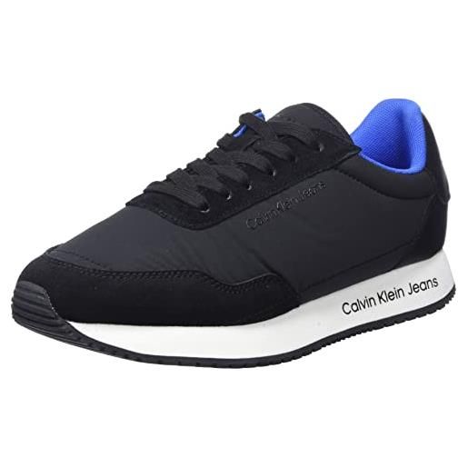 Calvin Klein Jeans sneakers da runner donna retro softny scarpe sportive, blu (chambray sky/black/creamy), 41 eu