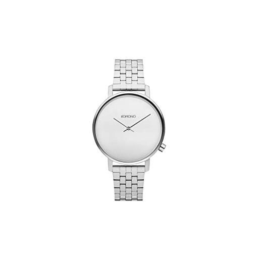 KOMONO harlow estate silver mirror women's japanese quartz analogue watch with stainless steel 304l strap